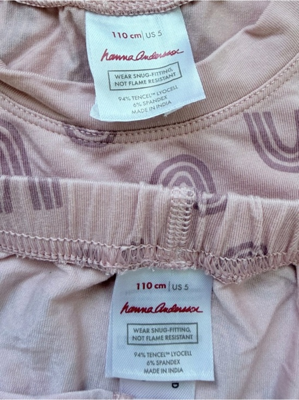 Hanna Andersson HannaSoft Blush Pink Rainbow PJs Short Johns 110cm (5) - Picture 4 of 5